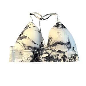 Victoria’s Secret PINK Bonded Bralette L C85 D80 E80 B85 Marble Print Wireless